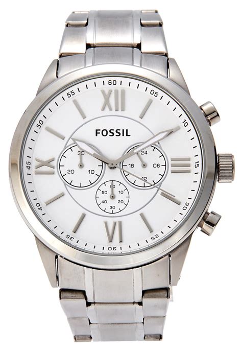 silver fossil watches for men